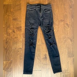 American Eagle ripped black skinny jeans